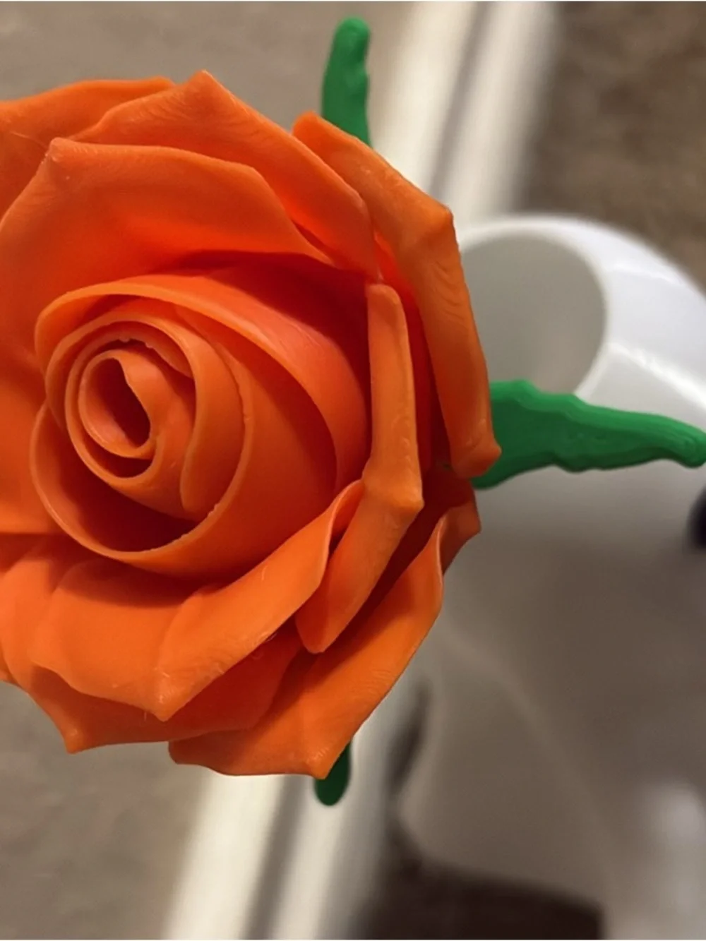 White Ghost 3D printed mini Vase and flower